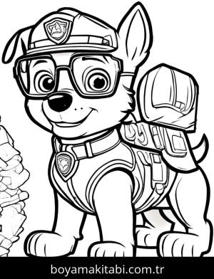 Paw Patrol boyama sayfası,  coloring page, basit, harika, şekilli