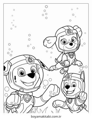 Paw Patrol boyama sayfası – evde etkinlik, ücretsiz yazdır