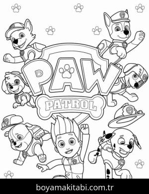 Paw Patrol boyama sayfası – kolay boyama, eğitici aktivite