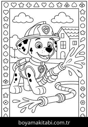 Paw Patrol boyama sayfası,  coloring page, karikatür, sevimli, ince çizgili