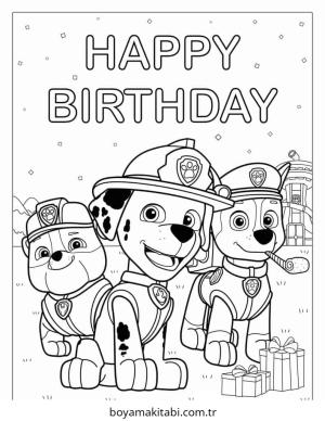Paw Patrol boyama sayfası – çocuklar için, çizgi film temalı