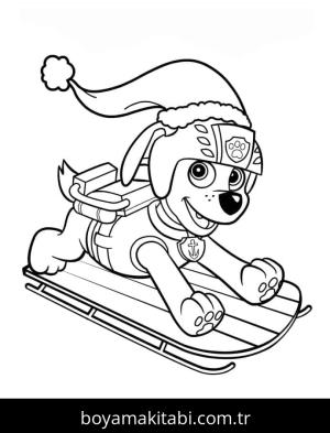 Paw Patrol boyama sayfası – renkli çizimler, okul öncesi