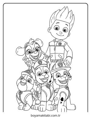 Paw Patrol boyama sayfası – sanatsal çalışma, çocuklar için
