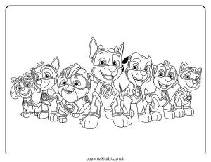 Paw Patrol boyama sayfası – el becerilerini geliştirir, boyama çalışması