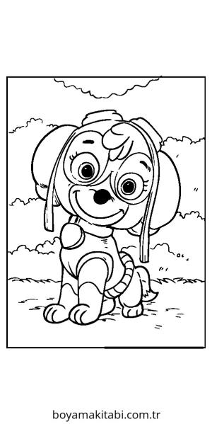 Paw Patrol boyama sayfası – çocuk aktivitesi, PDF indir