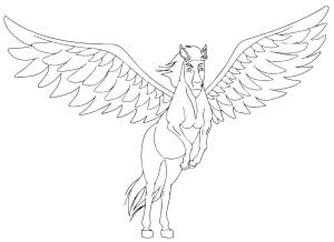 Pegasus boyama sayfası,  coloring page, Uçan Pegasus 3, 