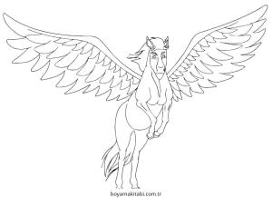 Pegasus boyama sayfası – boyama etkinliği, çocuk aktivitesi