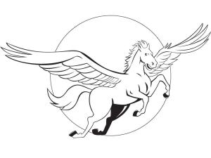 Pegasus boyama sayfası,  coloring page, Uçan Pegasus 4, 