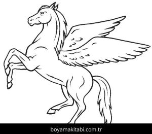 Pegasus boyama sayfası – sanatsal çalışma, çocuklar için