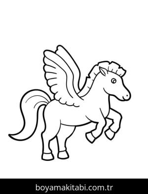 Pegasus boyama sayfası – yaratıcılık, eğlenceli etkinlik