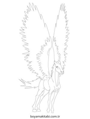 Pegasus boyama sayfası – yaratıcılığı geliştirir, keyifli zaman