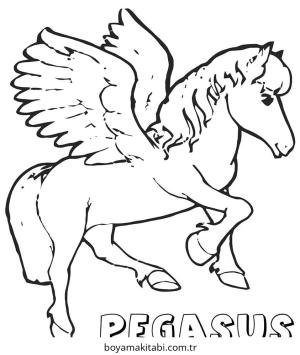 Pegasus boyama sayfası – sevimli karakter, sanatsal çalışma