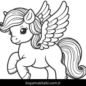 Pegasus boyama sayfası – yaratıcılığı geliştirir, keyifli zaman