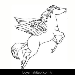 Pegasus boyama sayfası – keyifli zaman, renkli çizimler