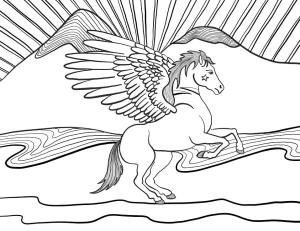 Pegasus boyama sayfası,  coloring page, Harika Pegasus, 