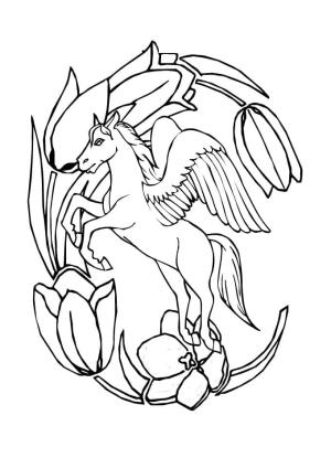 Pegasus boyama sayfası,  coloring page, Mistik Pegasus, 