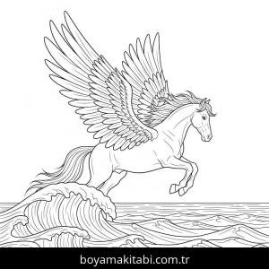 Pegasus boyama sayfası – evde etkinlik, ücretsiz yazdır