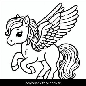 Pegasus boyama sayfası – boyama etkinliği, çocuk aktivitesi