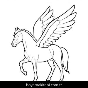 Pegasus boyama sayfası – sanatsal çalışma, çocuklar için