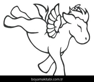 Pegasus boyama sayfası – keyifli zaman, renkli çizimler