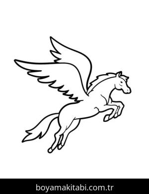 Pegasus boyama sayfası – okul öncesi, evde etkinlik