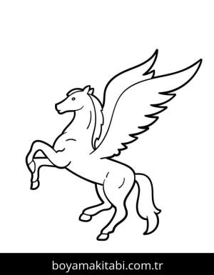 Pegasus boyama sayfası – el becerilerini geliştirir, boyama çalışması