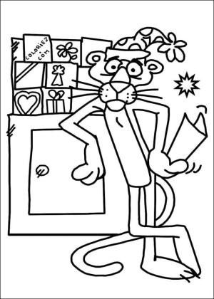 Pembe Panter boyama sayfası,  coloring page, Noel’de pembe Panter, 