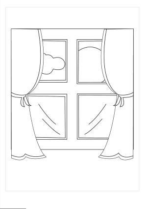 Pencereler boyama sayfası,  coloring page, Pencereden Giren Güneş, 