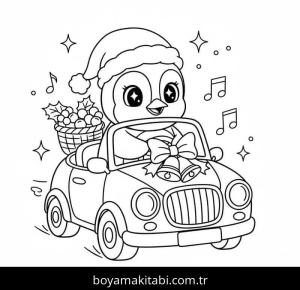 Penguen boyama sayfası – eğlenceli etkinlik, el becerilerini geliştirir