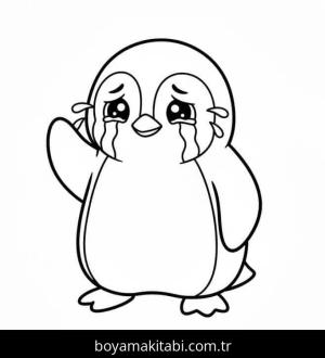Penguen boyama sayfası – okul öncesi, evde etkinlik