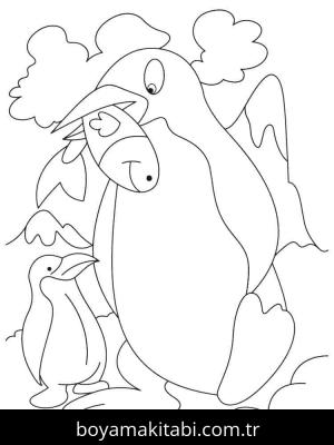 Penguen boyama sayfası – keyifli zaman, renkli çizimler