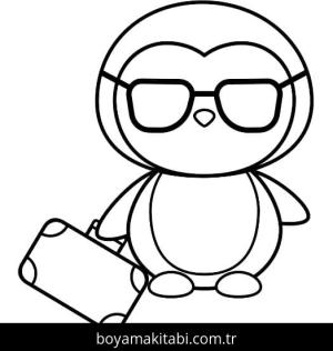 Penguen boyama sayfası – renkli çizimler, okul öncesi