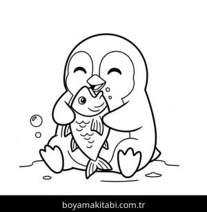 Penguen boyama sayfası – eğitici aktivite, yaratıcılık