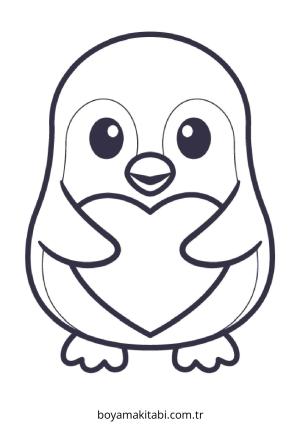 Penguen boyama sayfası – sevimli karakter, sanatsal çalışma