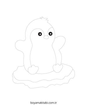 Penguen boyama sayfası – evde etkinlik, ücretsiz yazdır