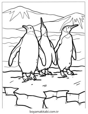 Penguen boyama sayfası – ücretsiz yazdır, boyama etkinliği