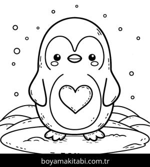 Penguen boyama sayfası,  coloring page, , 