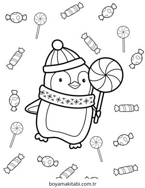 Penguen boyama sayfası – eğitici aktivite, yaratıcılık