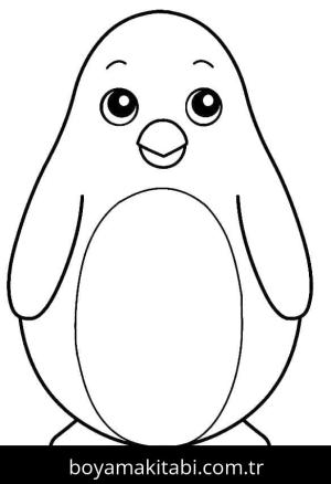 Penguen boyama sayfası – kolay boyama, eğitici aktivite