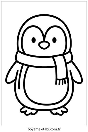 Penguen boyama sayfası – okul öncesi, evde etkinlik