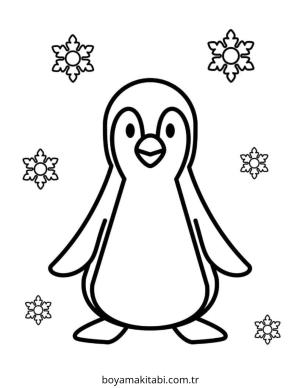Penguen boyama sayfası – okul öncesi, evde etkinlik