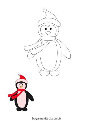 Penguen boyama sayfası – boyama çalışması, yaratıcılığı geliştirir