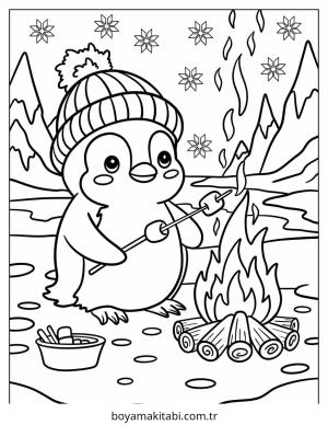 Penguen boyama sayfası – yaratıcılık, eğlenceli etkinlik