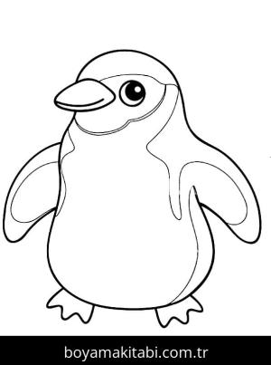 Penguen boyama sayfası – kolay boyama, eğitici aktivite