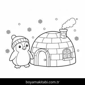 Penguen boyama sayfası – yaratıcılık, eğlenceli etkinlik