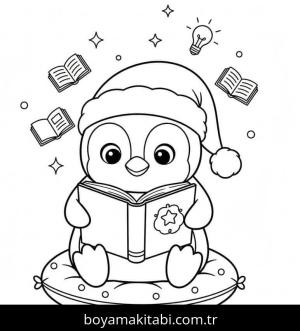 Penguen boyama sayfası – sevimli karakter, sanatsal çalışma