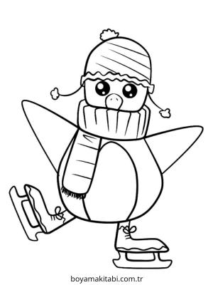 Penguen boyama sayfası – çocuk aktivitesi, PDF indir