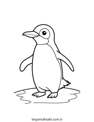 Penguen boyama sayfası – evde etkinlik, ücretsiz yazdır