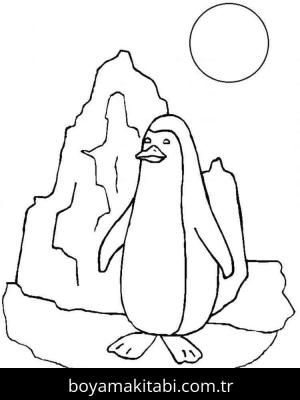 Penguen boyama sayfası – boyama çalışması, yaratıcılığı geliştirir