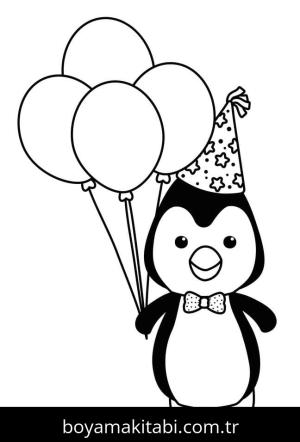 Penguen boyama sayfası – boyama çalışması, yaratıcılığı geliştirir